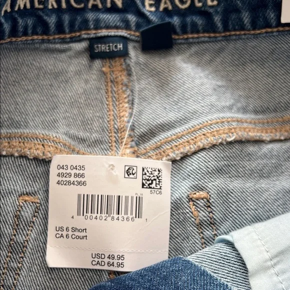 American Eagle Outfitters Blue Straight Leg Jeans NWT 6 Short - Picture 2 of 3